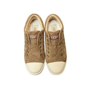 UGG Jemma Quilted Brown Suede Sneaker #1010650 Size 5.5